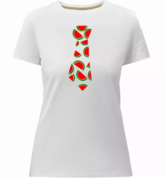 Женская премиум футболка Кавун Белый фото