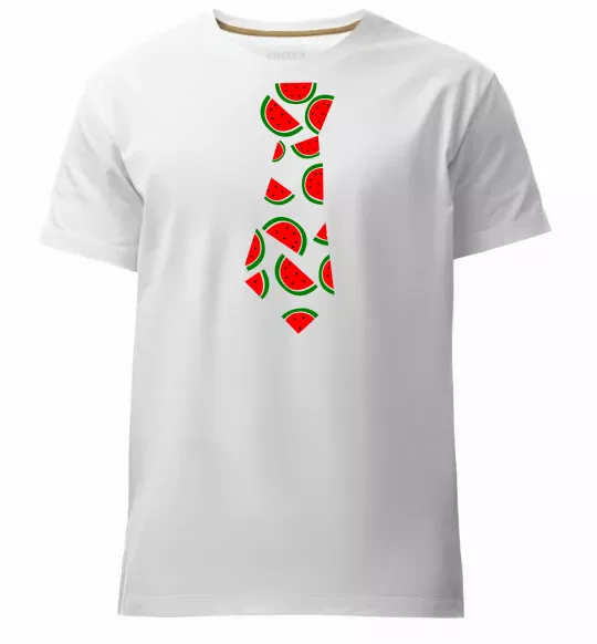 Чоловіча преміум футболка Кавун Білий фото