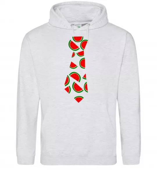 Чоловіча толстовка (худі) Кавун Сірий меланж фото