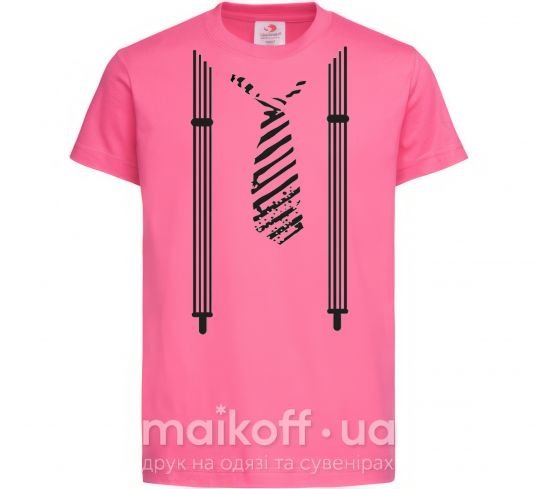 Детская футболка Галстук и Подтяжки Ярко-розовый фото