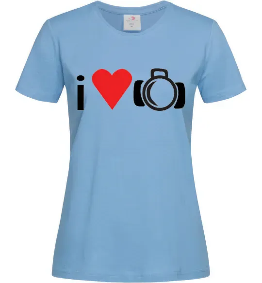 Женская футболка PHOTO Голубой фото