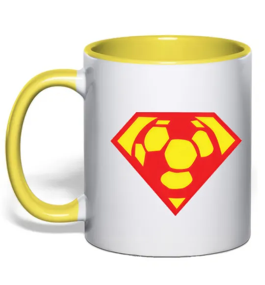 Чашка з кольоровою ручкою SUPER BALL! Лимонний фото