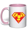 Чашка с цветной ручкой SUPER BALL! Нежно розовый фото