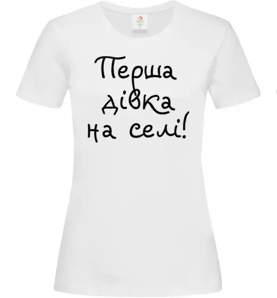 Женская футболка Перша дівка на селі Белый фото