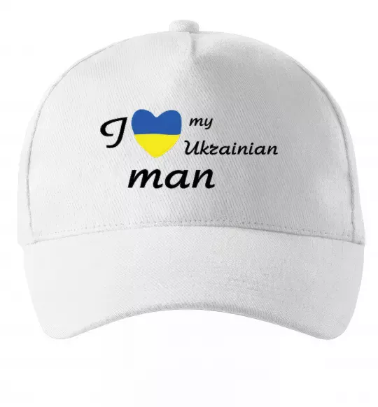 Кепка I love my Ukrainian man Белый фото