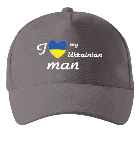 Кепка I love my Ukrainian man Серый фото