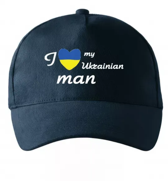 Кепка I love my Ukrainian man Темно-синий фото