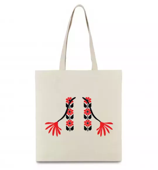 Эко-сумка Червона вишиванка Бежевый фото