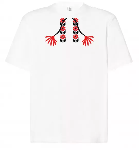 Футболка Оверсайз Червона вишиванка Белый фото