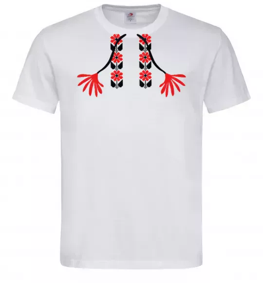 Чоловіча футболка Червона вишиванка Білий фото