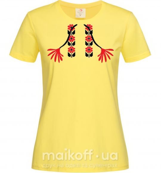 Жіноча футболка Червона вишиванка Лимонний фото