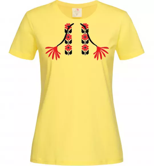 Жіноча футболка Червона вишиванка Лимонний фото