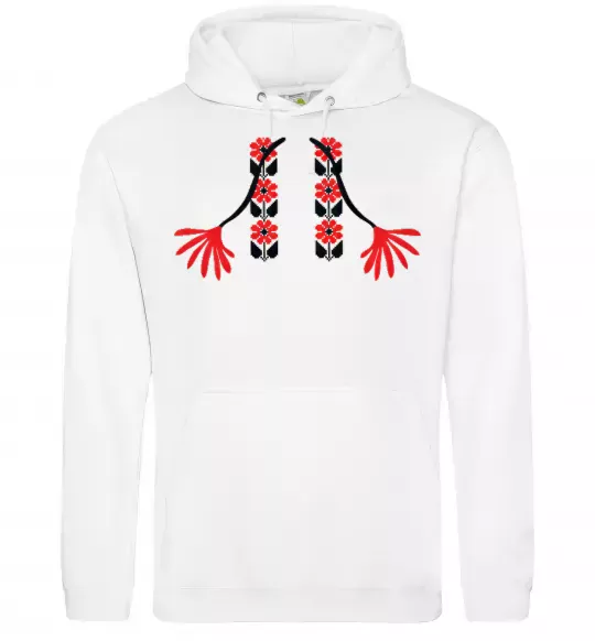 Мужская толстовка (худи) Червона вишиванка Белый фото