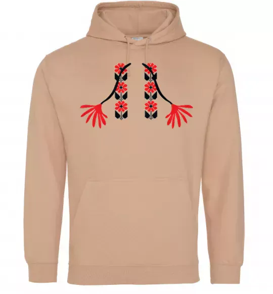 Мужская толстовка (худи) Червона вишиванка Песочный фото