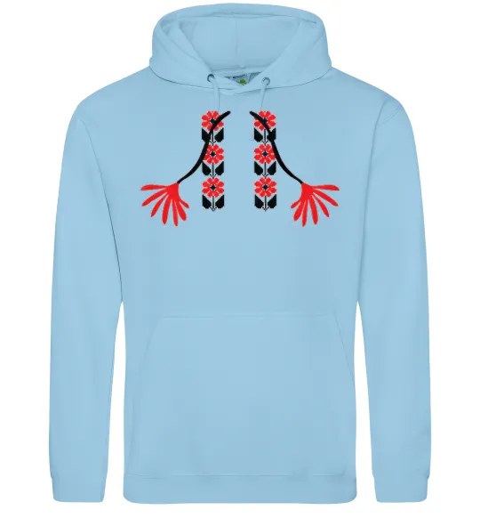 Мужская толстовка (худи) Червона вишиванка Голубой фото