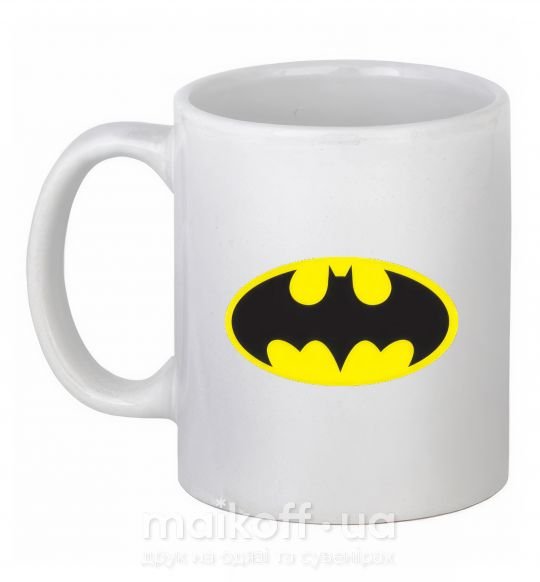 Чашка керамічна BATMAN оригинальный лого Білий фото