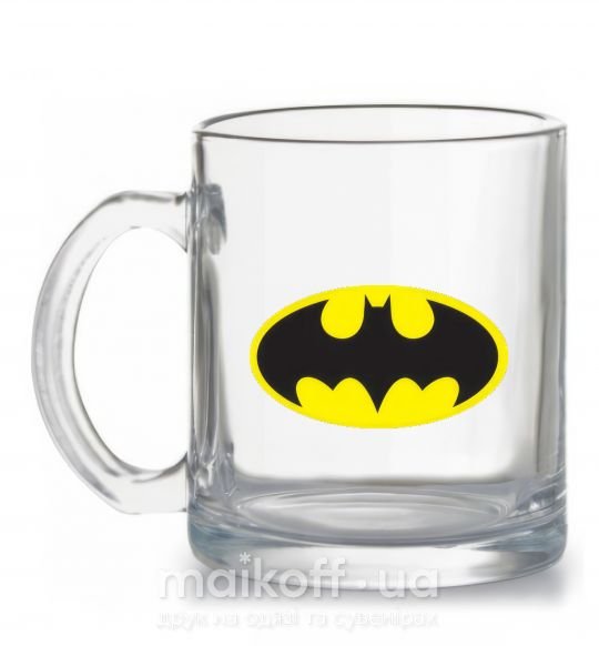Чашка стеклянная BATMAN оригинальный лого Прозрачный фото