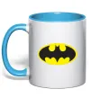 Чашка с цветной ручкой BATMAN лого Голубой Чашка с цветной ручкой BATMAN лого Голубой фото