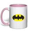 Чашка с цветной ручкой BATMAN лого Нежно розовый Чашка с цветной ручкой BATMAN лого Нежно розовый фото
