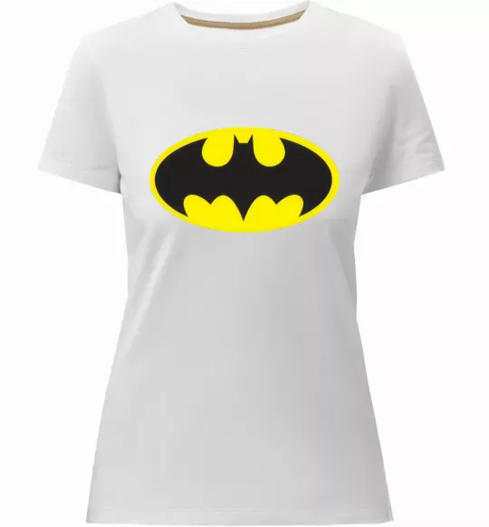 Женская премиум футболка BATMAN лого Белый фото