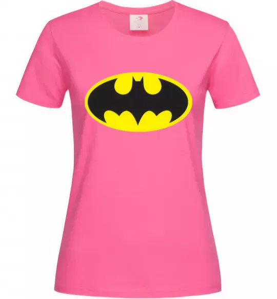 Женская футболка BATMAN лого Ярко-розовый фото