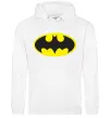 Мужская толстовка (худи) BATMAN лого Белый Мужская толстовка (худи) BATMAN лого Белый фото
