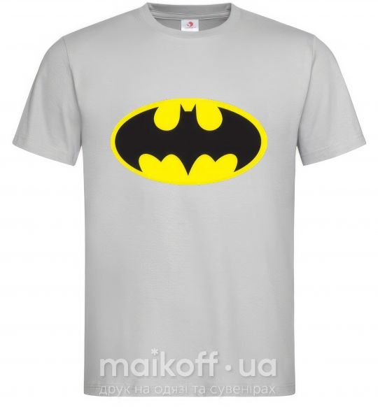 Мужская футболка BATMAN оригинальный лого Серый фото