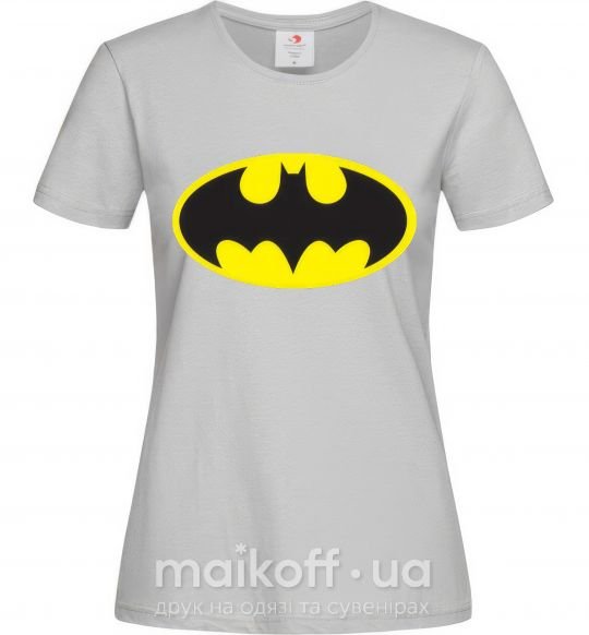 Жіноча футболка BATMAN оригинальный лого Сірий фото