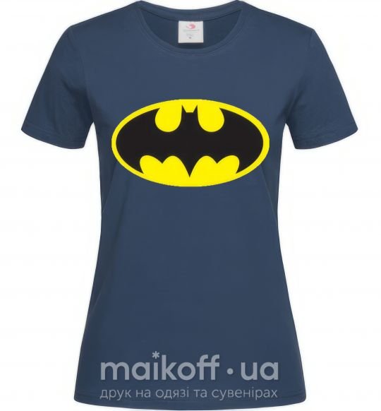 Женская футболка BATMAN оригинальный лого Темно-синий фото