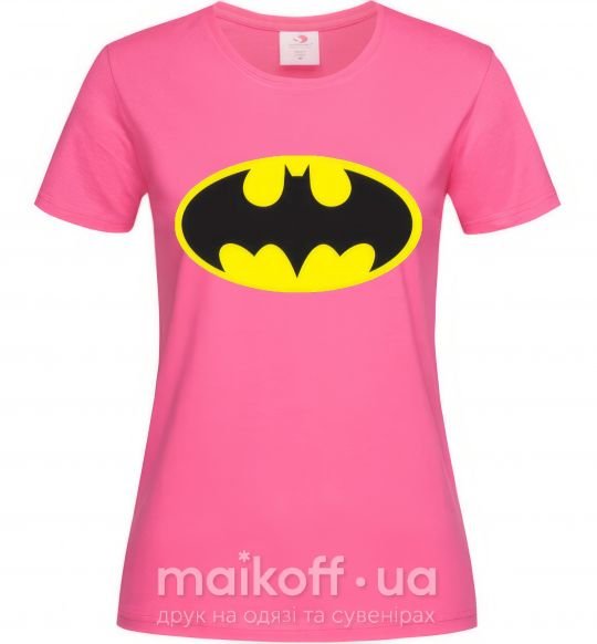 Женская футболка BATMAN оригинальный лого Ярко-розовый фото