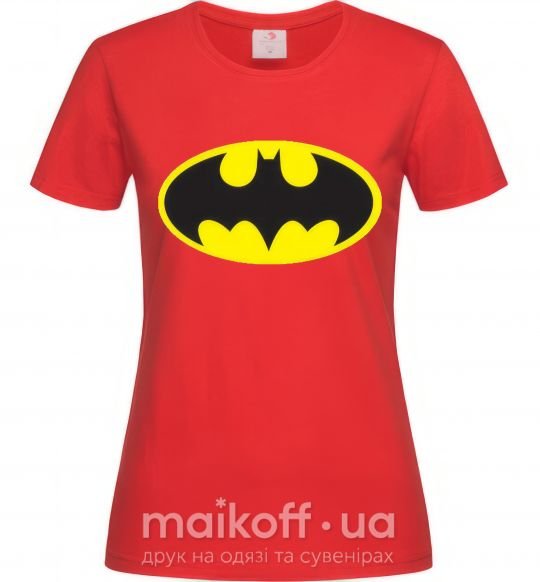 Женская футболка BATMAN оригинальный лого Красный фото