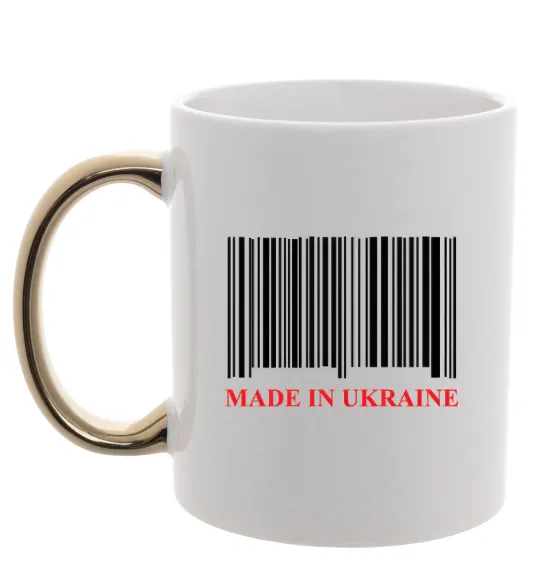 Чашка з кольоровою ручкою Made in Ukraine Золото фото