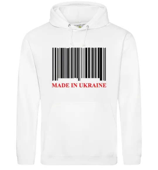 Мужская толстовка (худи) Made in Ukraine Белый фото