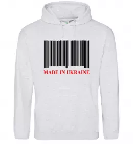 Мужская толстовка (худи) Made in Ukraine Серый меланж фото