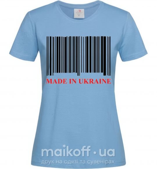 Жіноча футболка Made in Ukraine Блакитний фото