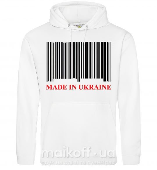 Мужская толстовка (худи) Made in Ukraine Белый фото