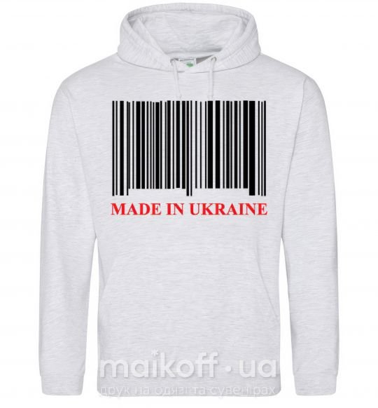 Чоловіча толстовка (худі) Made in Ukraine Сірий меланж фото