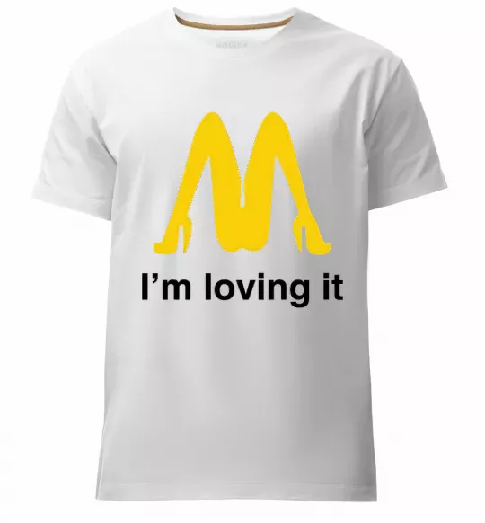 Чоловіча преміум футболка I'M LOVING IT Білий фото