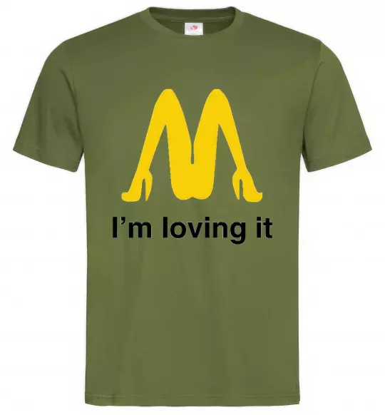 Мужская футболка I'M LOVING IT Оливковый фото
