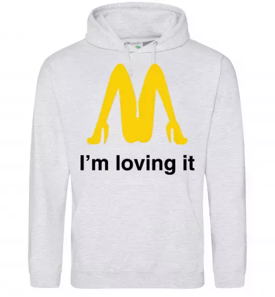 Чоловіча толстовка (худі) I'M LOVING IT Сірий меланж фото