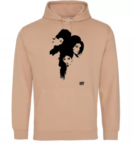 Чоловіча толстовка (худі) AMY WINEHOUSE PORTRAIT Пісочний фото