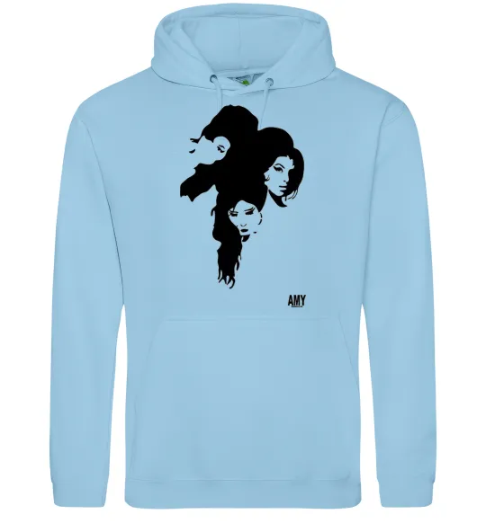 Женская толстовка (худи) AMY WINEHOUSE PORTRAIT Голубой фото