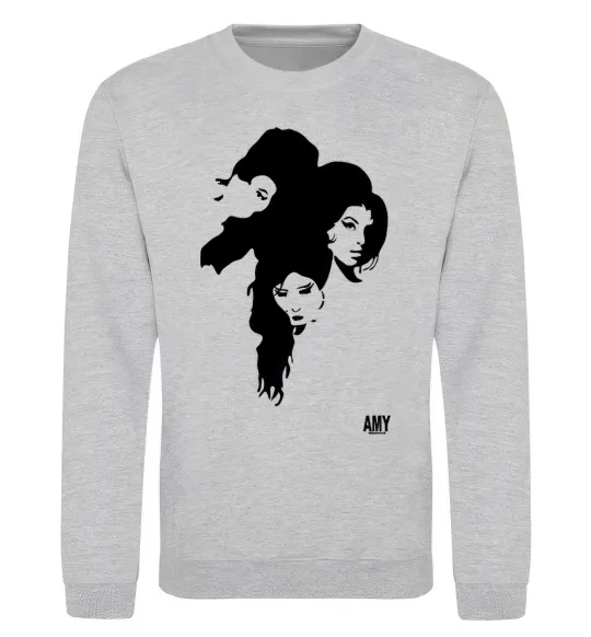 Свитшот AMY WINEHOUSE PORTRAIT Серый меланж фото