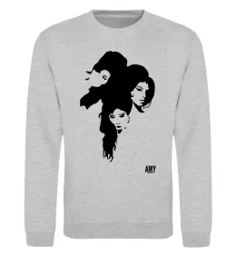 Свитшот AMY WINEHOUSE PORTRAIT Серый меланж фото
