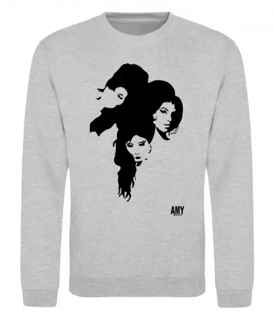 Світшот AMY WINEHOUSE PORTRAIT Сірий меланж фото