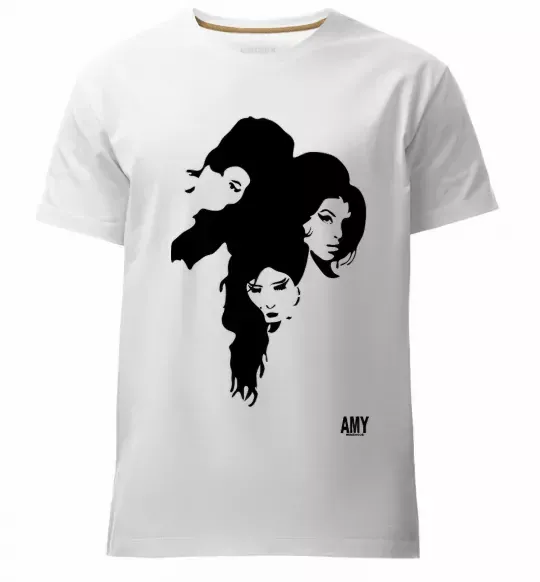 Чоловіча преміум футболка AMY WINEHOUSE PORTRAIT Білий фото