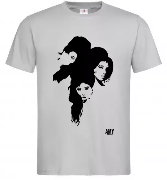 Чоловіча футболка AMY WINEHOUSE PORTRAIT Сірий фото