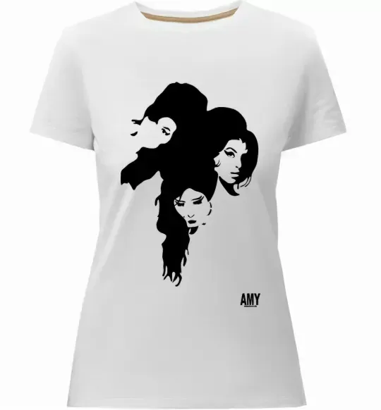Жіноча преміум футболка AMY WINEHOUSE PORTRAIT Білий фото