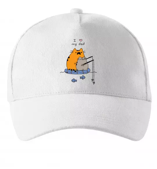 Кепка I LOVE MY DAD рибалка Білий фото