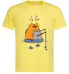 Мужская футболка I LOVE MY DAD рибалка Лимонный фото